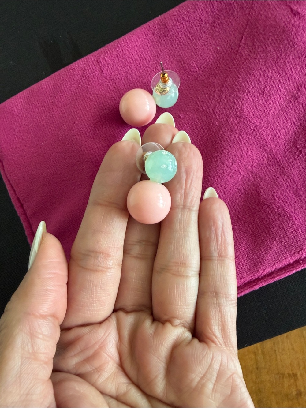 Lele Sadoughi Oasis Double Drop Earrings in Blush Opal -REVOLVE- - Picture 2 of 6